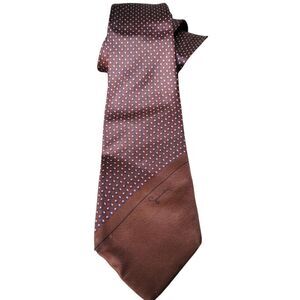 Givenchy Paris Vintage Italian Silk Tie – Brown Dot Pattern, Made in Italy